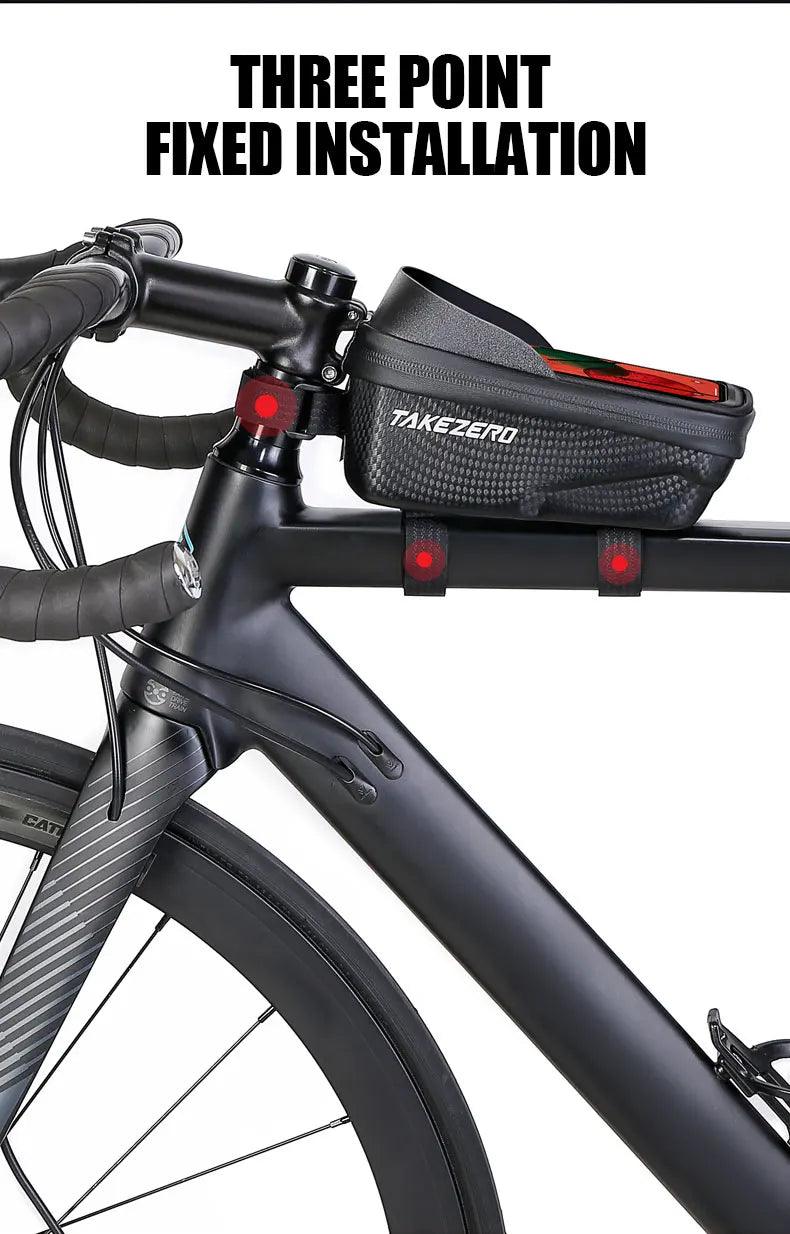 TAKEZERO A2 Mountain Bicycle Bag - Hard Shell EVA Front Bar Bag for Road Bikes, Mobile Phone Handlebar Bag - Cycling Equipment - sport flow