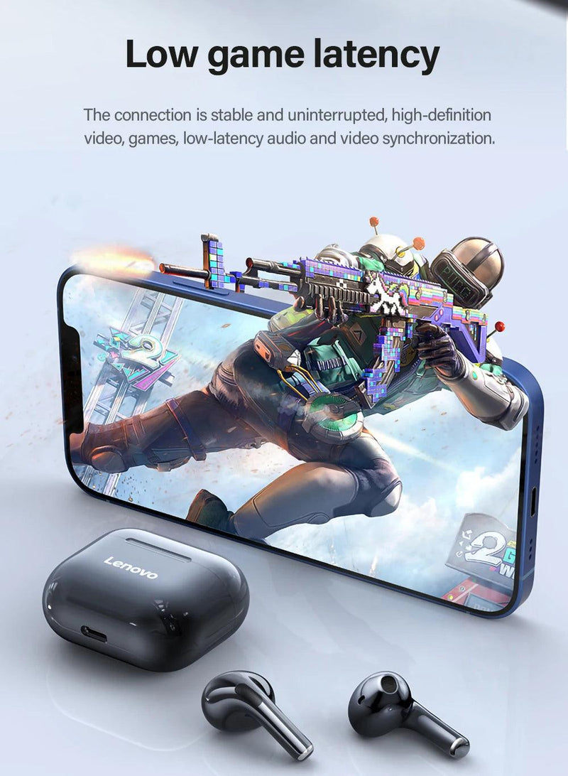 Original Lenovo lp40 Bluetooth Earphone 5.0 Immersive Sound HIFI TWS With Microphone Touch Control For Long Standby Time Motion - sport flow