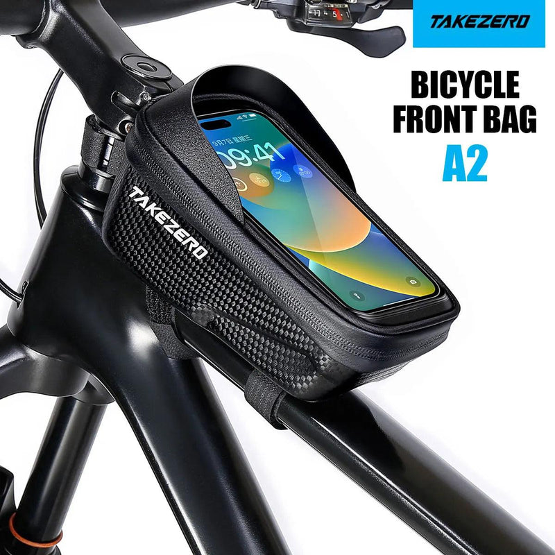TAKEZERO A2 Mountain Bicycle Bag - Hard Shell EVA Front Bar Bag for Road Bikes, Mobile Phone Handlebar Bag - Cycling Equipment - sport flow