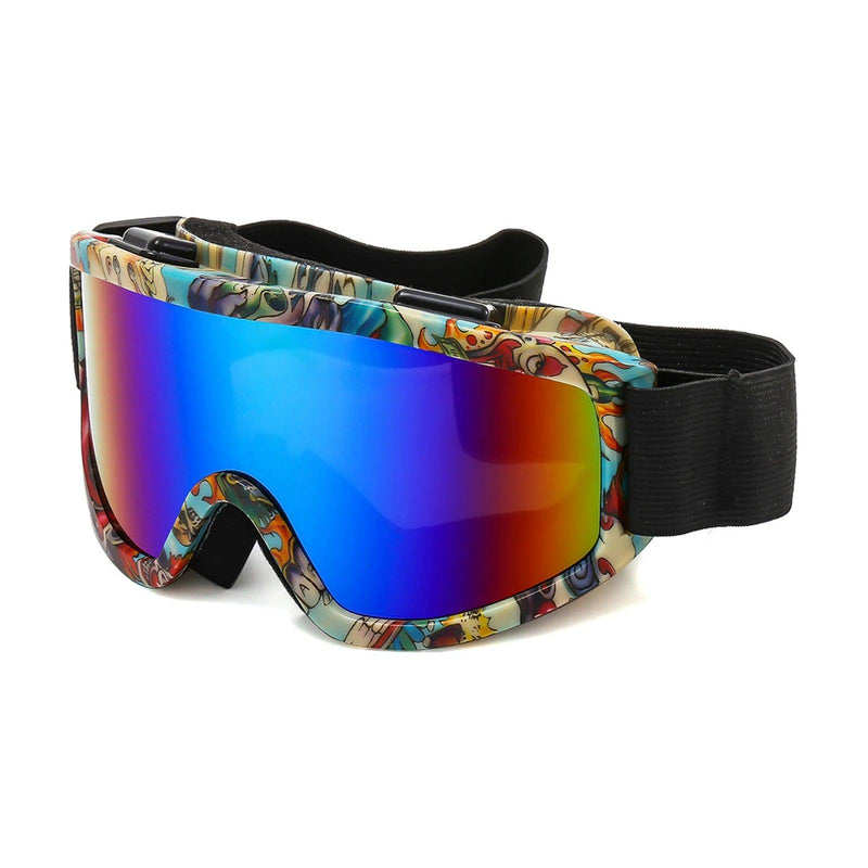 Large Frame Ski Goggles with Colorful Lens Anti-Collision Anti-Glare Lens Outdoor Sport Snow Snowboard for Snowboarding Skiing - sport flow