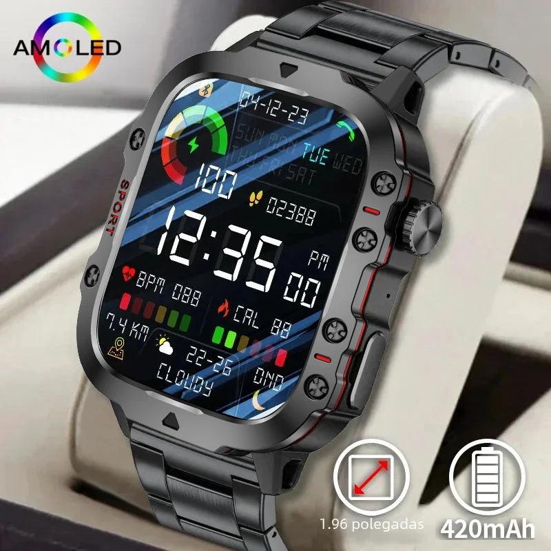 2025 New For Xiaomi Military Smart Watch Men IP68 5ATM Outdoor Sports Fitness Tracker Health Monitor 1.96" BT Call Smartwatch - sport flow
