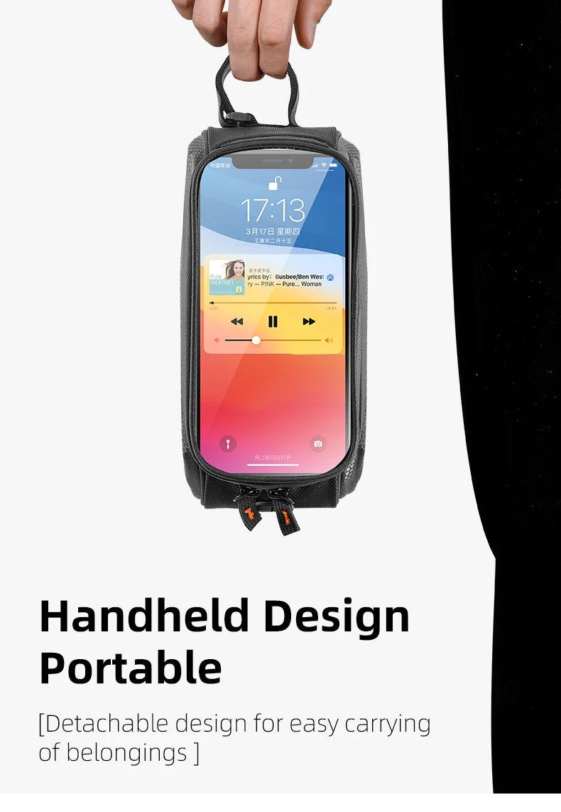 WEST BIKING Bicycle Bag 7.0 Inch Phone Bag Waterproof Front Frame Cycling Bag Sensitive Touch Screen MTB Road Bike Bag - sport flow