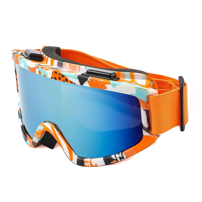 Large Frame Ski Goggles with Colorful Lens Anti-Collision Anti-Glare Lens Outdoor Sport Snow Snowboard for Snowboarding Skiing - sport flow