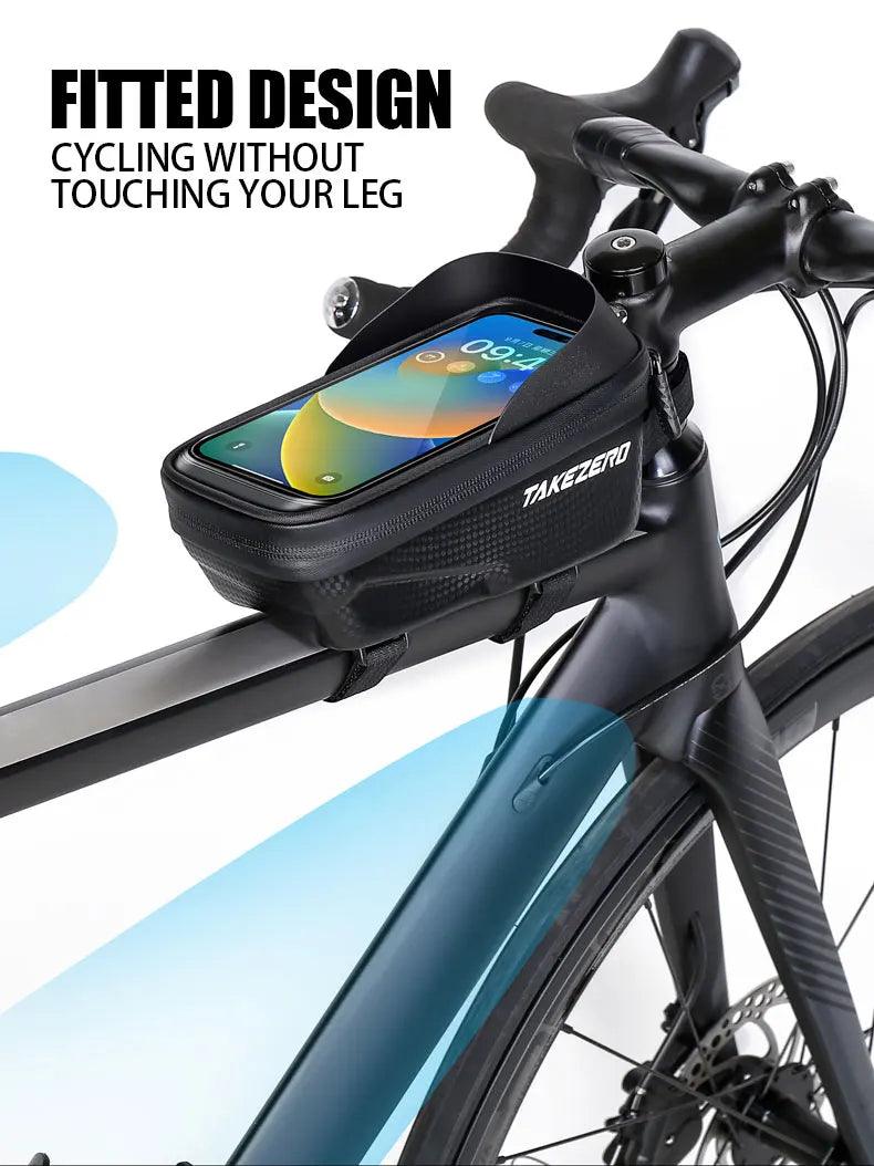 TAKEZERO A2 Mountain Bicycle Bag - Hard Shell EVA Front Bar Bag for Road Bikes, Mobile Phone Handlebar Bag - Cycling Equipment - sport flow