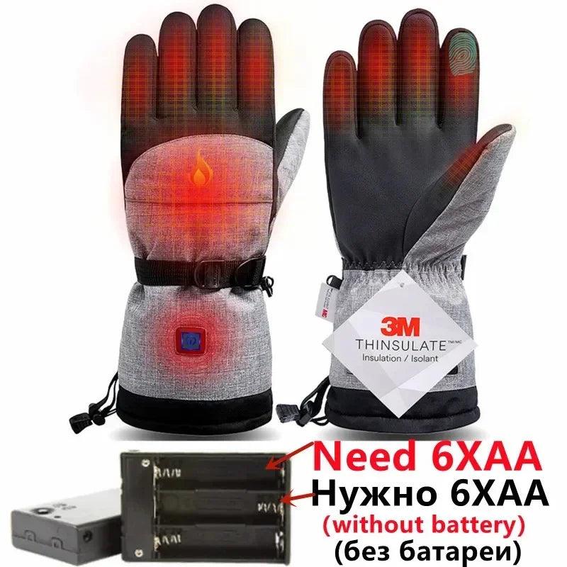 3M Cotton USB Heating Gloves Winter Hand Warmer Electric Thermal Gloves Waterproof Heated for Cycling Fishing Ski Outdoor Glove - sport flow