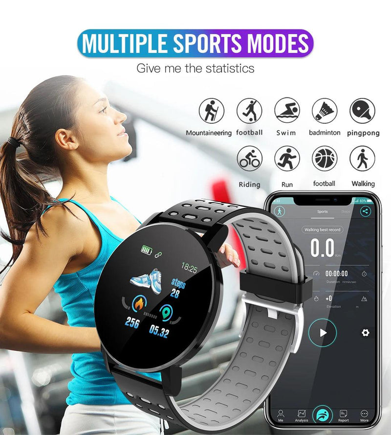119S Smartwatch Bluetooth Smart Watch Men Blood Pressure Women Smart Band Clock Sports Fitness Tracker Watch For Android IOS - sport flow