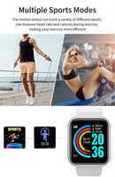 Multifunctional Smart Watch Men Women Bluetooth Connected Phone Music Fitness Sports Bracelet Sleep Monitor Y68 Smartwatch D20 - sport flow