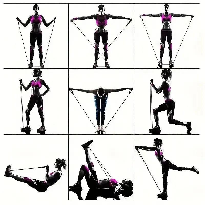 11pcs TPE Resistance Band Set Fitness Band Pull Rope Elastic Training Band With Door Anchor Handles Carry Bag Legs Ankle Straps - sport flow