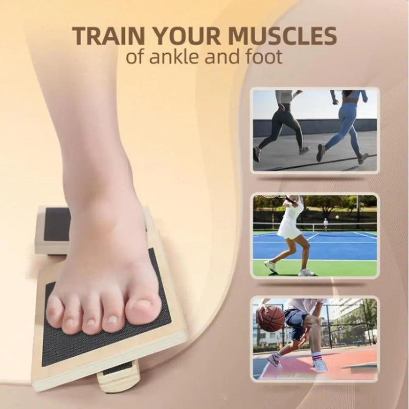 Single Leg Balance Board Wooden Foot Strengthener Anti Slip Wobble Board For Sprained Ankle Stability Exercises Posture - sport flow