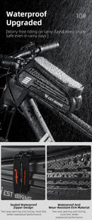WEST BIKING Bicycle Bag 7.0 Inch Phone Bag Waterproof Front Frame Cycling Bag Sensitive Touch Screen MTB Road Bike Bag - sport flow
