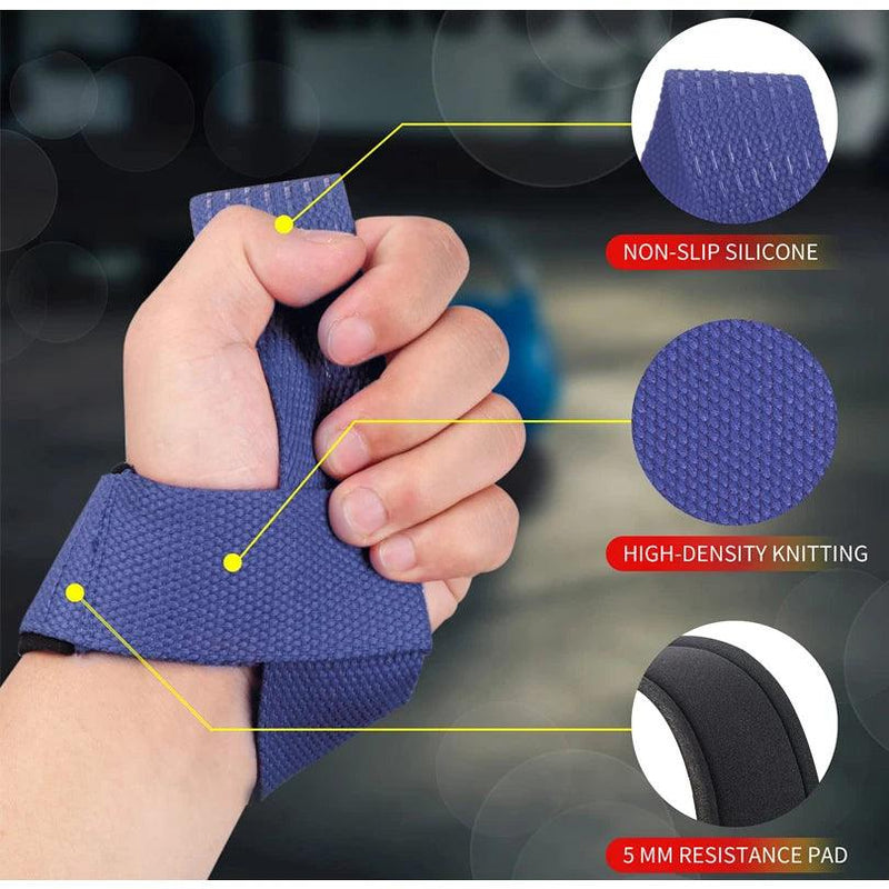 Weightlifting Straps 1 Pair Lifting Wrist Anti-Slip Silicone Strength Training Strap Deadlifts Crossfit Hand Grips Wrist Support - sport flow