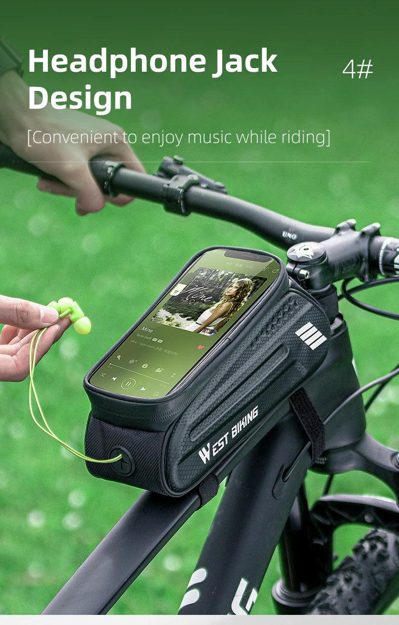 WEST BIKING Bicycle Bag 7.0 Inch Phone Bag Waterproof Front Frame Cycling Bag Sensitive Touch Screen MTB Road Bike Bag - sport flow
