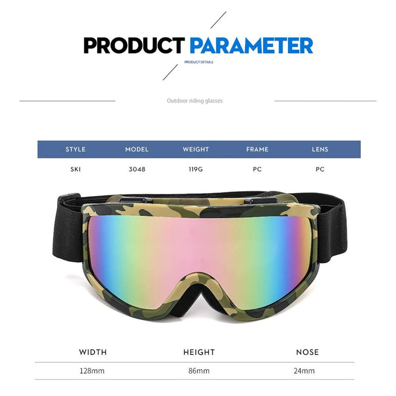 Large Frame Ski Goggles with Colorful Lens Anti-Collision Anti-Glare Lens Outdoor Sport Snow Snowboard for Snowboarding Skiing - sport flow