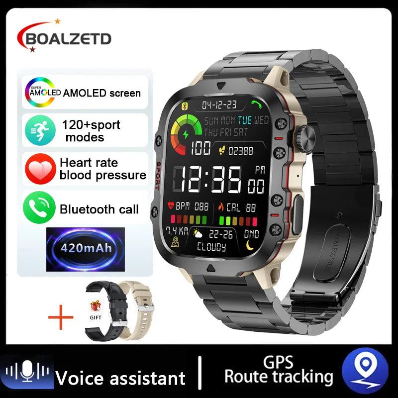 2025 New For Xiaomi Military Smart Watch Men IP68 5ATM Outdoor Sports Fitness Tracker Health Monitor 1.96" BT Call Smartwatch - sport flow