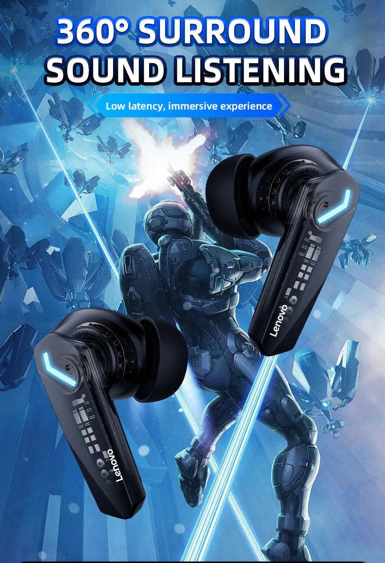 Lenovo GM2 Pro TWS Wireless Bluetooth Headset 5.3 Headphones Sport Gaming Headsets Noise Reduction Earbuds Bass Touch Control - sport flow